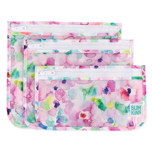 3 Bolsas Transparentes Bumkins Watercolor