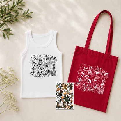Pack Samarreta Tirants Ajustada + Tattoos + Tote Bag (Varis Colors)