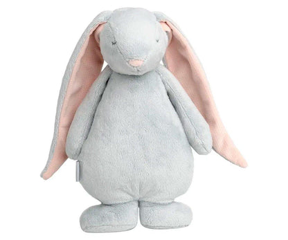 Conejito Peluche Orgánico Luz y Sonido - Moonie Gris con orejitas rosas