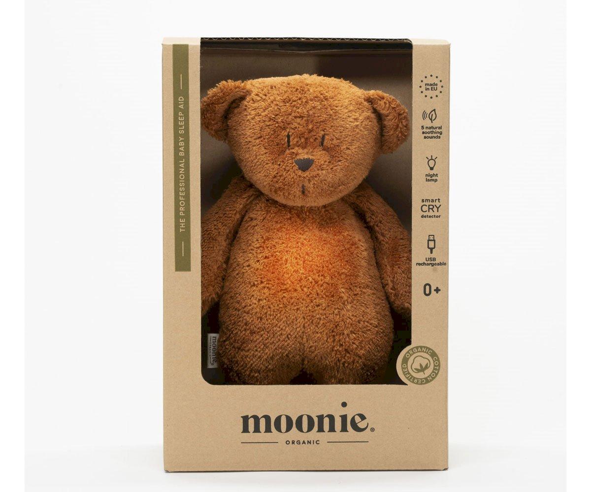 Osito Peluche Orgánico Luz y Sonido Moonie Caramel