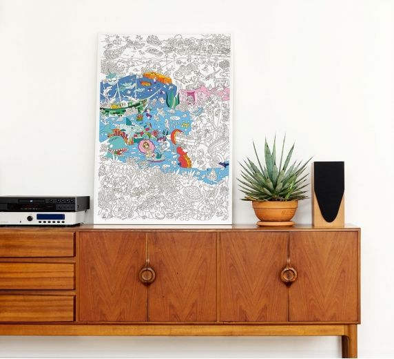 Poster Gigante Plegable para Colorear - OCEAN