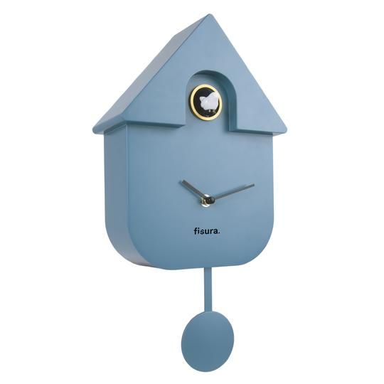 Reloj Cuco Casita Azul Fisura