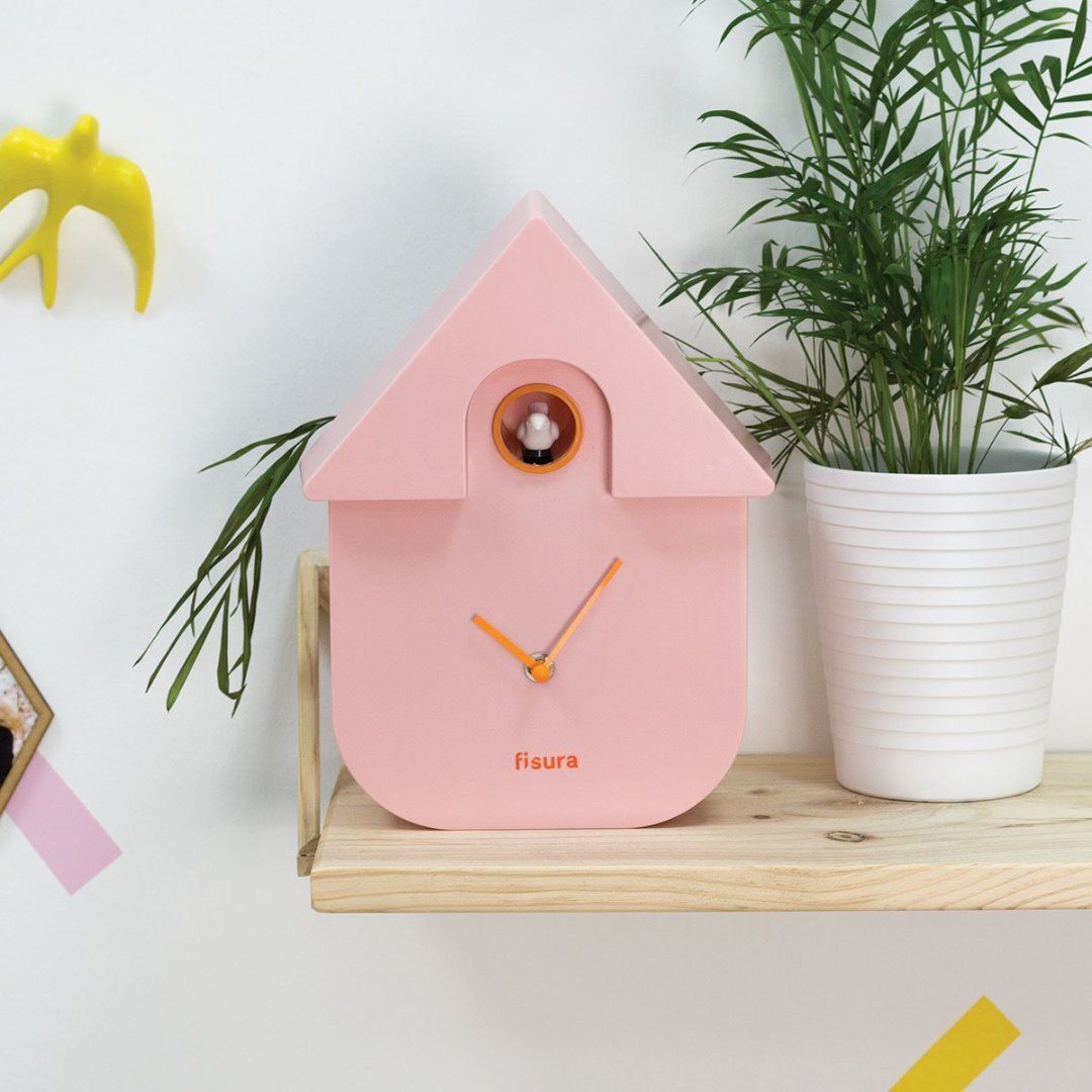 Reloj Cuco Casita Rosa Fisura